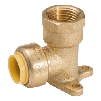 Brass 90 Deg Drop Ear Elbow - 1/2" x 1/2"