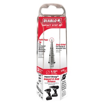 Diablo Impact Step Drill Bit - 1/4" to 1/2", 13 Steps