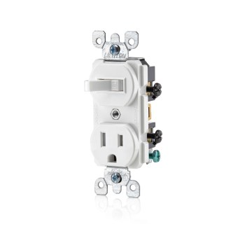 Combination Switch & Tamper Resistant Outlet, White