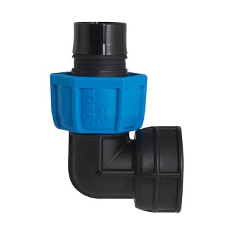 Nylon FPT Female Elbow, Blue/Black - 1-1/4"