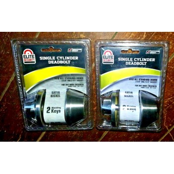Elite Single Cylinder Deadbolt, Satin Nickel