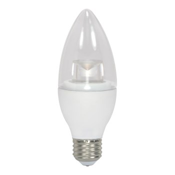 Satco B11 LED Candle Bulb, E26 Medium Base, Clear - 4.5W