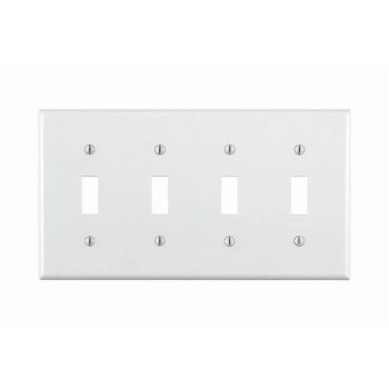 4-Gang Toggle Switch Wall Plate - White