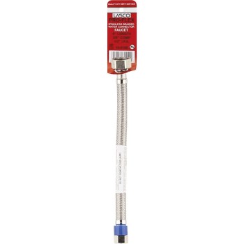 Faucet Connector, Braided SS - 3/8" Comp x 1/2" FIP, 9"