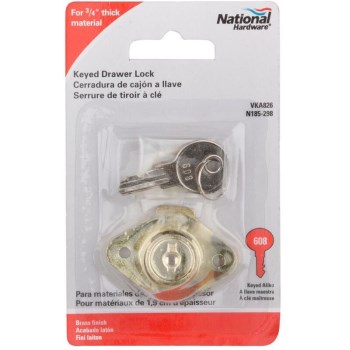 Brass Keyed Drawer Locks ~ Keyed Alike: 826        