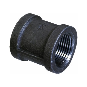 Malleable Iron Coupling, Black - 3/8" FPT