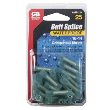 Heat-Shrink Butt Splice, Blue - 16-14 AWG, 25pk