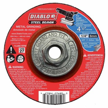 Diablo Steel Demon Grinding Disc   Hub    4-1/2" x 1/4"