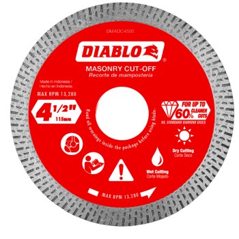Diablo Diamond Continuous Rim Cut-Off Disc - 4-1/2"