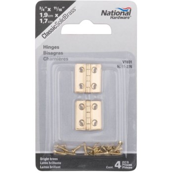 Solid Brass Hinge, Visual Pack 1801 3/4 x 11/16"
