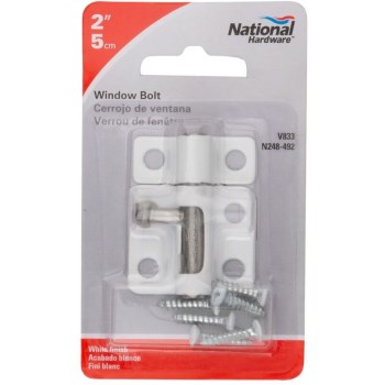 White Window Bolt ~ 2"