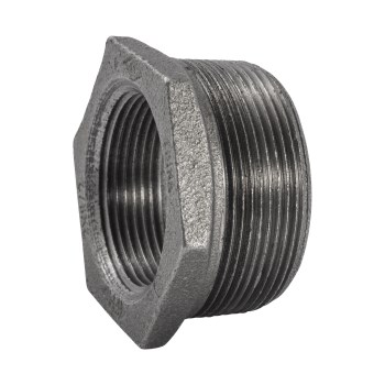 Anvil/Mueller Malleable Hex Bushing, Black - 2" x 1-1/2"