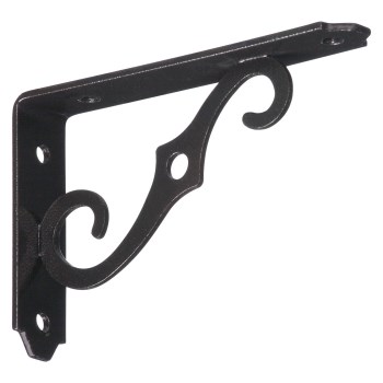 Ornamental Shelf Bracket, Antique Bronze - 5" x 3-1/2"