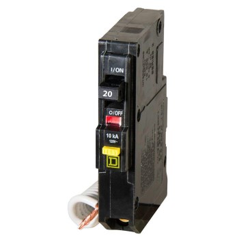 Square D QO 20 Amp GFCI Circuit Breaker, Single Pole
