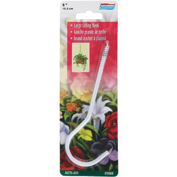 Ceiling Hook, White - 6"