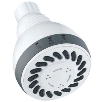 Grip Tight 3-Function Shower Head, White (1.8 GPM)