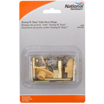 Swing-N-Stay Cafe Hinges, Brass ~ Set of 2 