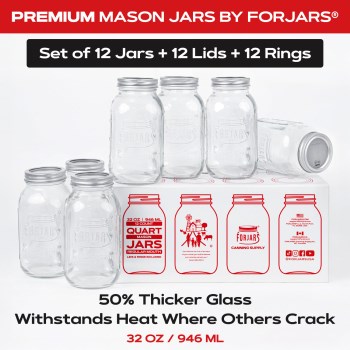 Forjars Regular Mouth Mason Jars, 32 oz 