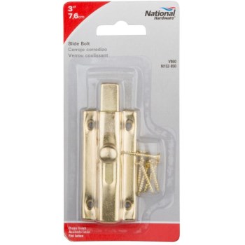 Brass Slide Bolt, Visual Pack 860 