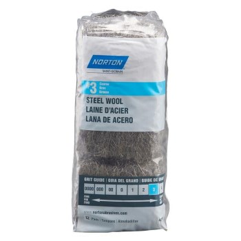 Norton Steel Wool Pads, Coarse - #3, 12pk