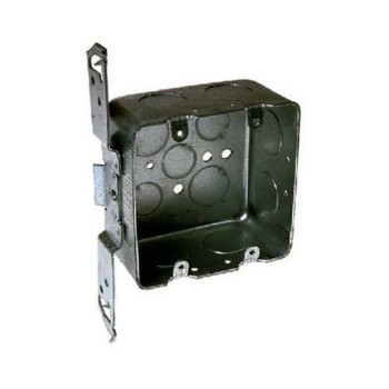 Square Switch Box, 2 Gang 4 inch 2 1/8 inch Deep