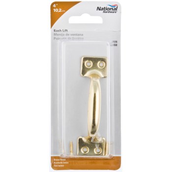 Bar Type Sash Lift, Brass - 4"