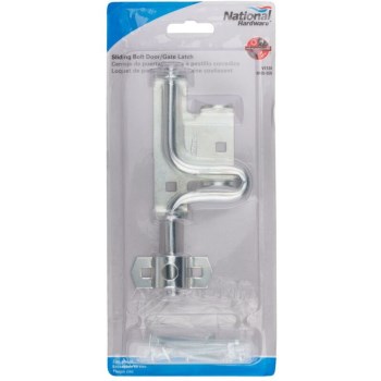Sliding Bolt Door/Gate Latch, Zinc Plated ~ 6.19" Slider