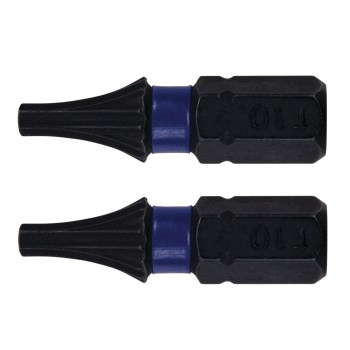 Irwin Impact Performance T10 Torx Insert Bit   1", 2pk