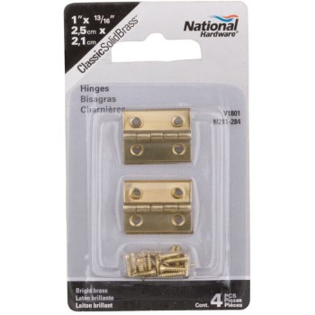 Solid Brass/Pb Hinge Visual Pack 1801 1 x 13/16 inches
