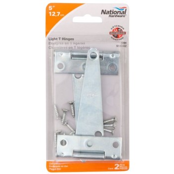 Light Duty T Hinges,  Zinc ~ 5" 