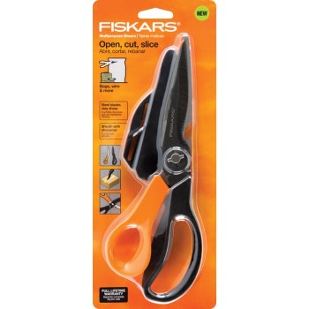 Fiskars 9 in. All-Purpose Scissors with Wire Cutter, Orange/Black