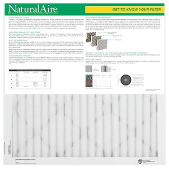 Naturalaire Standard Pleated Air Filter - 18" x 18" x 1"