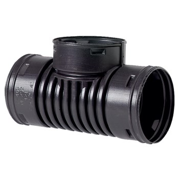 ADS Singlewall Snap Tee  Corrugated Drain   4"