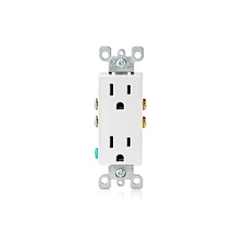 Decora Grounded Duplex Receptacle - White