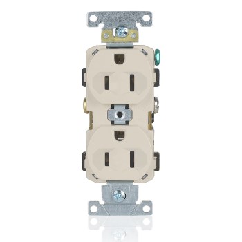 Leviton Commercial Grade Duplex Receptacle, Light Almond - 15A