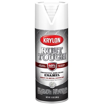 Rust Tough Enamel, Semi-Gloss White - 12 oz