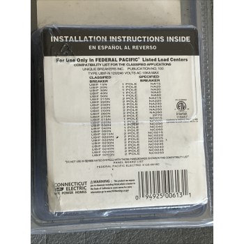 Federal Pacific Thick Breaker, Double Pole - 50 Amp