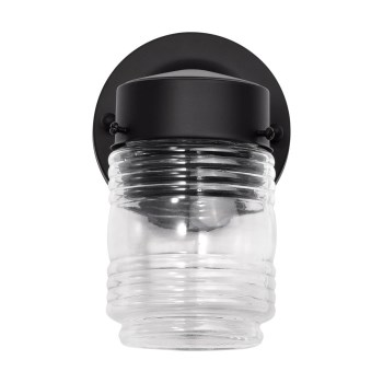 LED Mason Jar Light, Black - 9", 8W