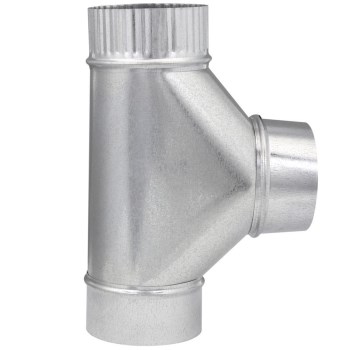 Gray Metal - 4" Galvanized Furnace Pipe Tee
