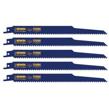 Irwin WeldTec Reciprocating Saw Blades - 9" x 6 TPI  (5pk)