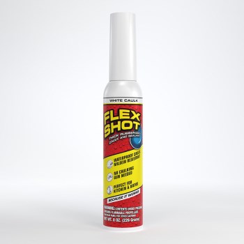 Flex Shot Rubber Adhesive Sealant, White - 8 oz