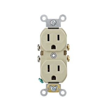 Leviton Commercial Grade Duplex Outlet, Ivory