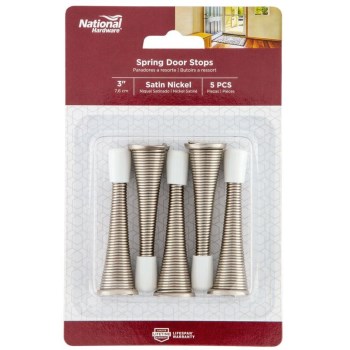 National Hardware 3" Spring Door Stop - Satin Nickel