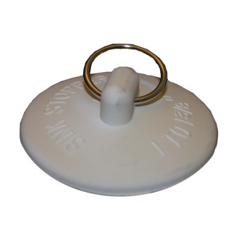 Fits-All Sink Stopper, White 1-1/2" to 2"