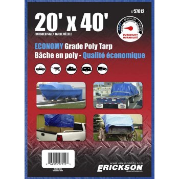 Economy Blue Poly Tarp ~ 20 Ft X 40 Ft