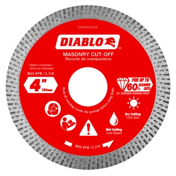 Diablo Diamond Continuous Rim Cut-Off Disc - 4"