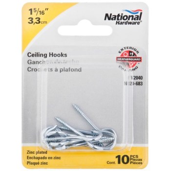 Zinc Ceiling Hooks, Visual Pack 2040 #14