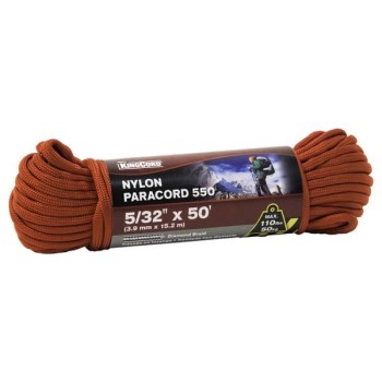Nylon Paracord 550, Bright Red - 5/32" x 50 Ft