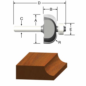 Cove Router Bit - 3/8 inch radius 