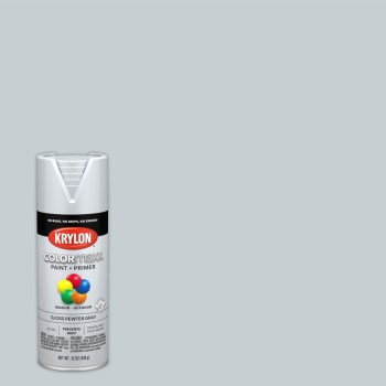 Krylon COLORmaxx Spray Paint, Gloss Pewter Gray - 12 oz